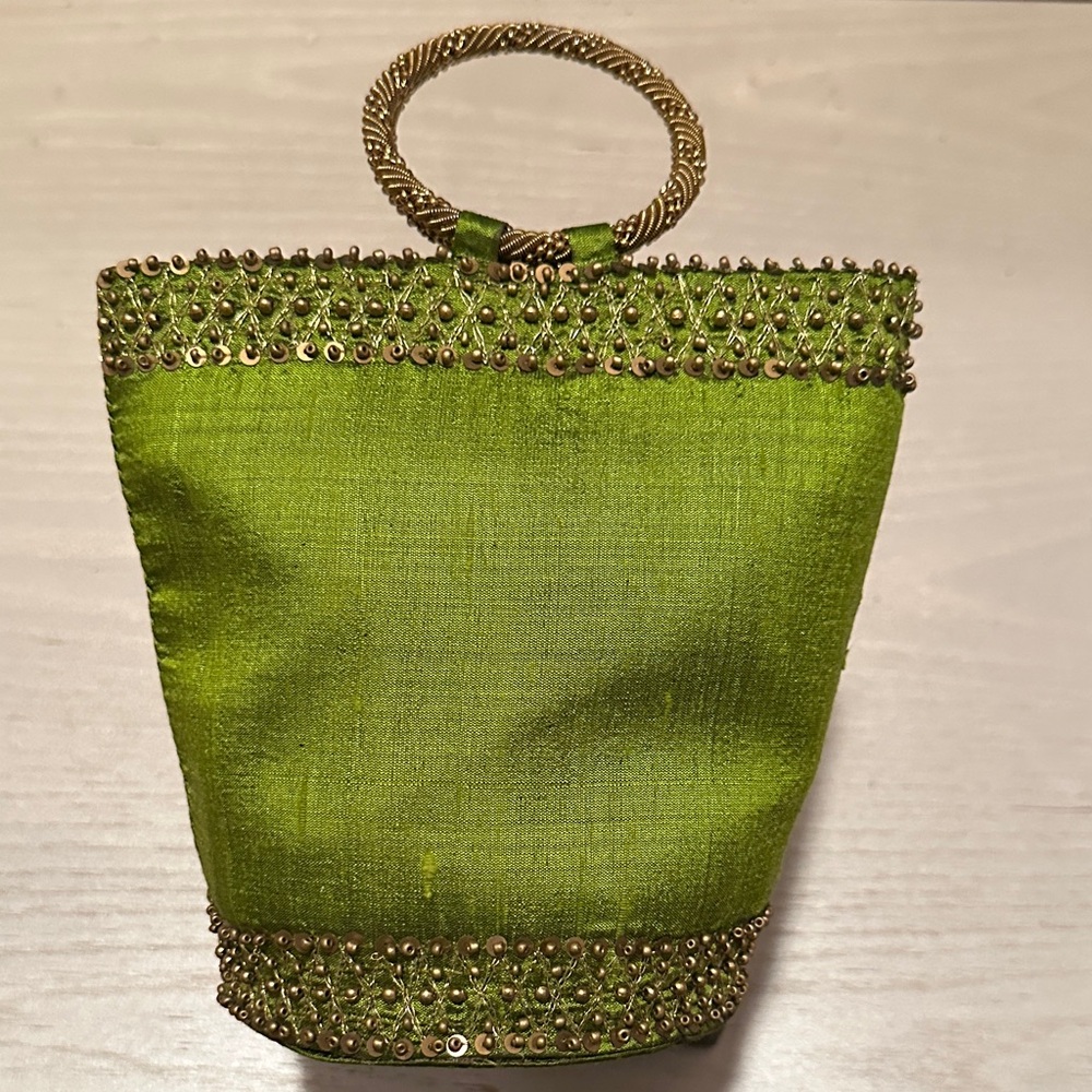 Green Embellished Women's Bag - Picture 2 of 3